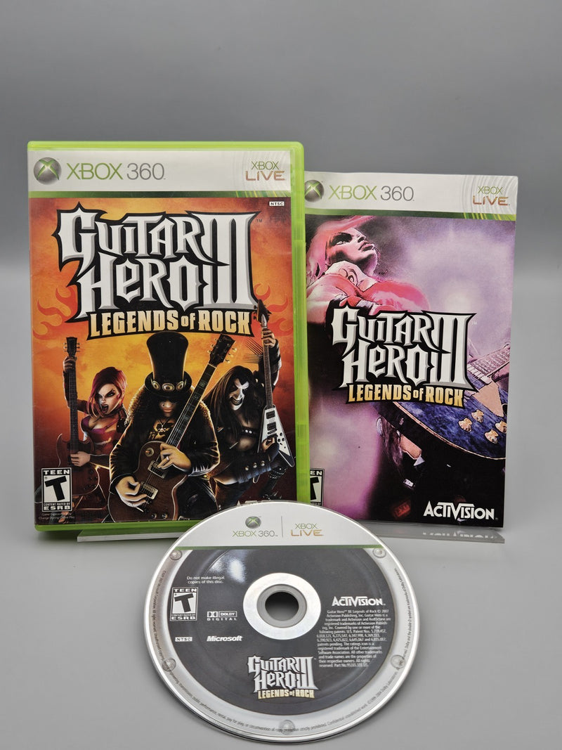 Guitar Hero III Legends of Rock Xbox 360 CIB Microsoft Tested Activision Refurb