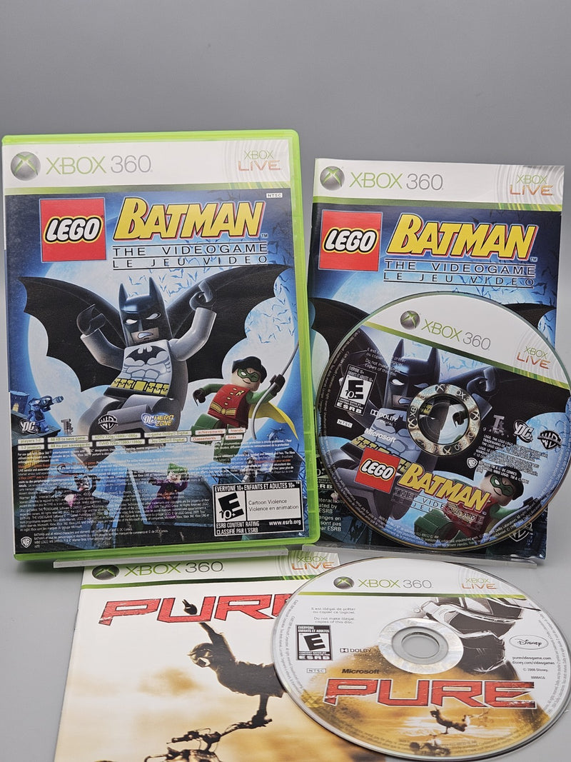 LEGO Batman + Pure Dual Combo Xbox 360 Complete CIB Tested Refurbished Excellent