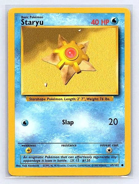 Staryu 65/102 Base Set Common NM Pokemon TCG
