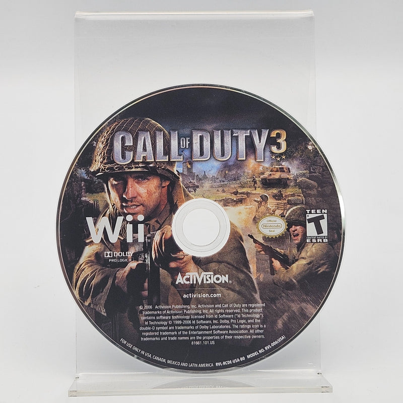 Call Of Duty 3 Nintendo Wii Disc Only Refurbished Excellent