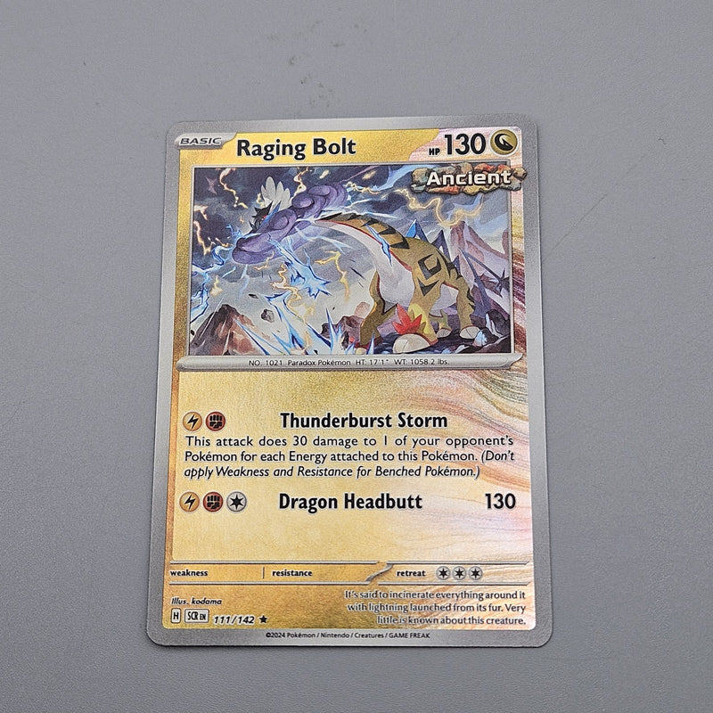 Raging Bolt 111/142 Reverse Holo Rare SV07 Scarlet & Violet Stellar Crown NM