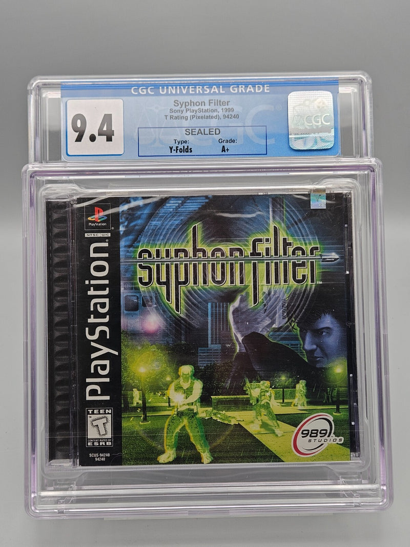 Syphon Filter Sony PlayStation PS1 CGC 9.4 A+ Factory Sealed Black Label Graded