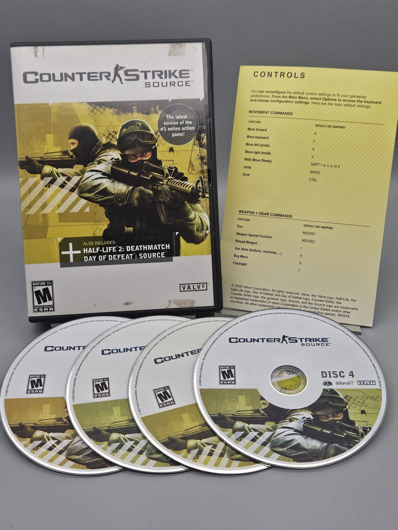 Counter Strike Source PC Game 2004 4 Disc Set Valve Half-Life 2 Day of Defeat