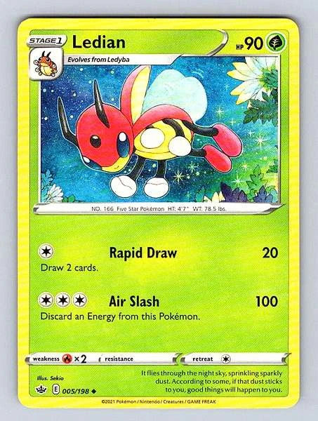 Ledian 005/198 Chilling Reign Common NM Pokemon TCG