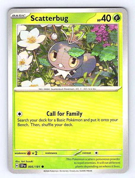 Scatterbug 005/191 Surging Sparks Common NM Pokemon TCG