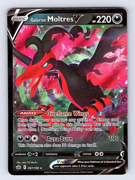 Galarian Moltres V 097/198 Chilling Reign Ultra Rare NM Pokemon TCG