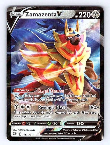 Zamazenta V 105/172 Brilliant Stars Ultra Rare NM Pokemon TCG
