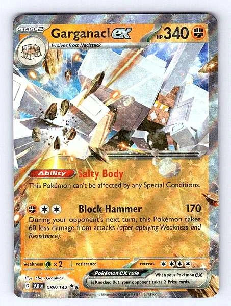 Garganacl ex 089/142 Stellar Crown Ultra Rare NM Pokemon TCG