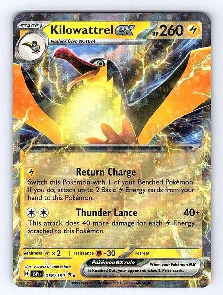 Kilowattrel ex 068/191 Surging Sparks Ultra Rare NM Pokemon TCG