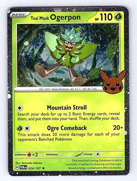 Teal Mask Ogerpon 024/167 Twilight Masquerade Rare NM Pokemon TCG