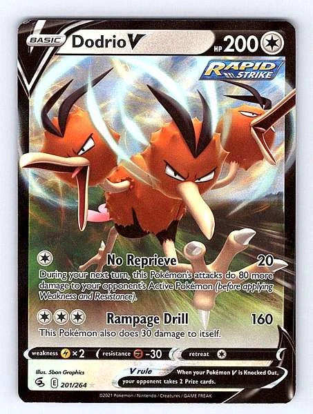 Dodrio V 201/264 Fusion Strike Ultra Rare NM Pokemon TCG