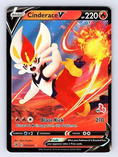 Cinderace V 043/264 Fusion Strike Ultra Rare NM Pokemon TCG