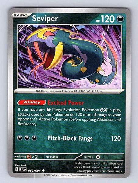 Seviper 062/094 Phantasmal Flames Common NM Pokemon TCG