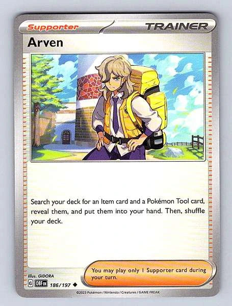 Arven 186/197 Obsidian Flames Uncommon NM Pokemon TCG