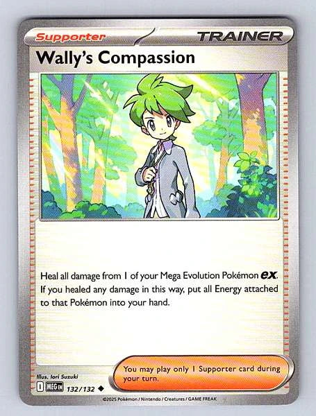 Wally's Compassion 132/132 Mega Evolution Rare NM Pokemon TCG