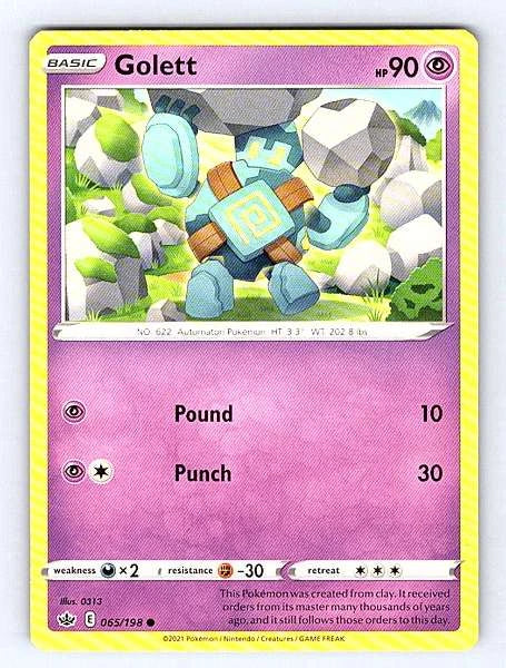 Golett 065/198 Chilling Reign Common NM Pokemon TCG