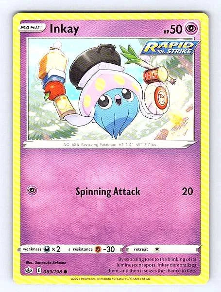 Inkay 069/198 Chilling Reign Common NM Pokemon TCG