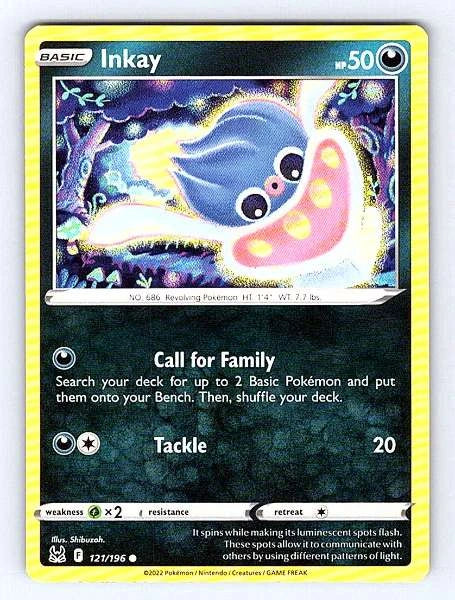 Inkay 121/196 Lost Origin Common NM Pokemon TCG