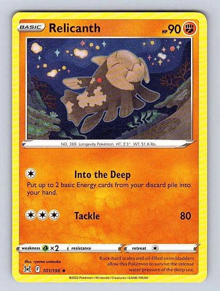 Relicanth 101/196 Lost Origin Common NM Pokemon TCG