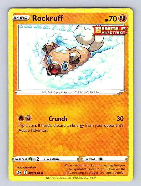 Rockruff 086/198 Chilling Reign Common NM Pokemon TCG