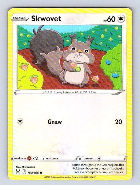 Skwovet 150/196 Lost Origin Common NM Pokemon TCG