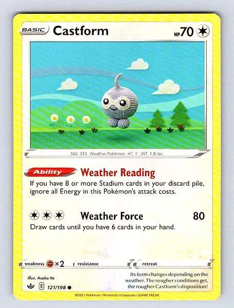 Castform 121/198 Chilling Reign Common NM Pokemon TCG