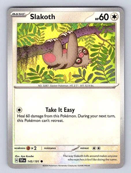 Slakoth 145/191 Surging Sparks Common MP Pokemon TCG
