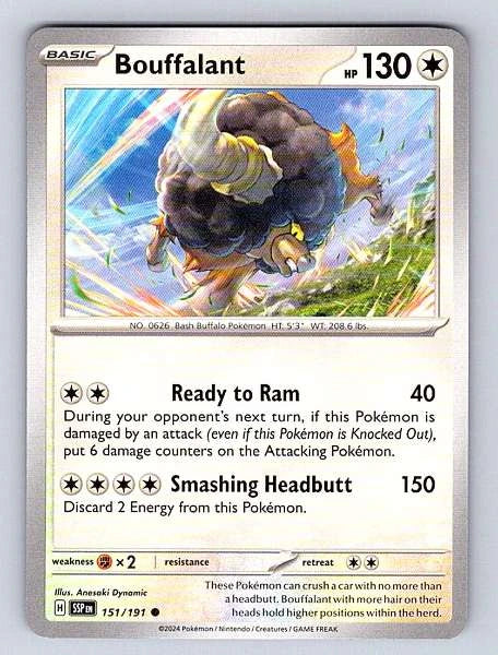 Bouffalant 151/191 Surging Sparks Common NM Pokemon TCG