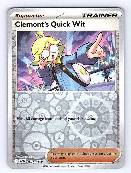 Clemont's Quick Wit 167/191 Surging Sparks Ultra Rare NM Pokemon TCG