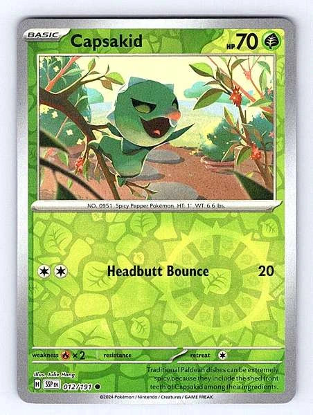 Capsakid 012/191 Surging Sparks Common NM Pokemon TCG