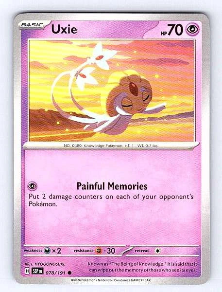 Uxie 078/191 Surging Sparks Common NM Pokemon TCG