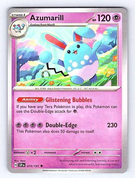 Azumarill 074/191 Surging Sparks Common NM Pokemon TCG