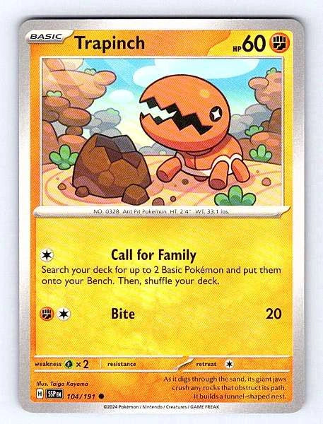 Trapinch 104/191 Surging Sparks Common NM Pokemon TCG