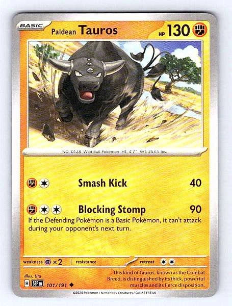 Paldean Tauros 101/191 Surging Sparks Common NM Pokemon TCG