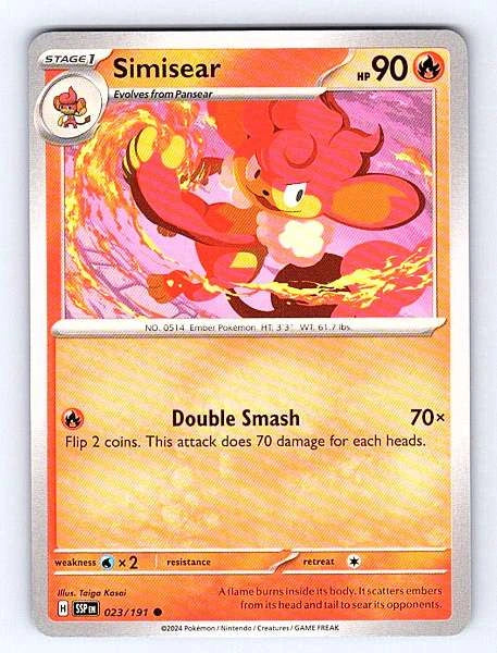 Simisear 023/191 Surging Sparks Common NM Pokemon TCG