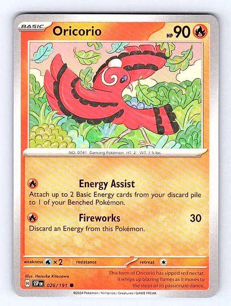 Oricorio 026/191 Surging Sparks Common NM Pokemon TCG