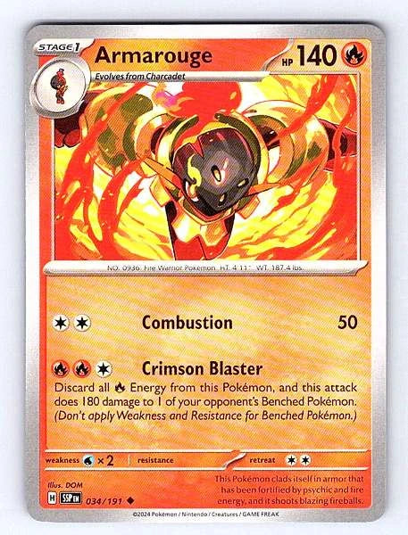 Armarouge 034/191 Surging Sparks Rare NM Pokemon TCG