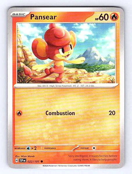 Pansear 022/191 Surging Sparks Common NM Pokemon TCG
