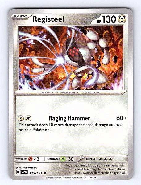 Registeel 125/191 Surging Sparks Rare NM Pokemon TCG