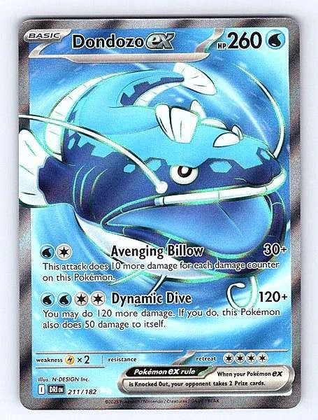 Dondozo ex 211/182 Destined Rivals Ultra Rare NM Pokemon TCG