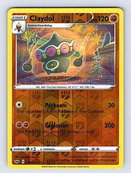 Claydol 103/202 Sword & Shield Rare NM Pokemon TCG