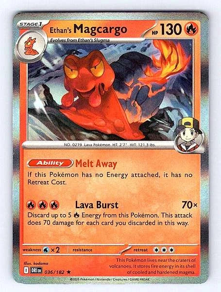 Ethan's Magcargo 036/182 Destined Rivals Rare NM Pokemon TCG