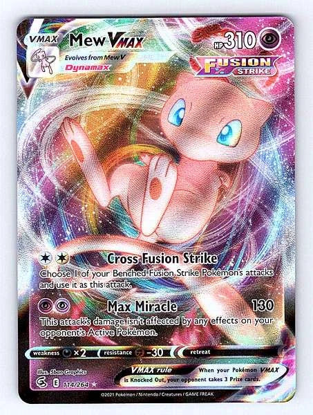 Mew VMAX 114/264 Fusion Strike Ultra Rare NM Pokemon TCG