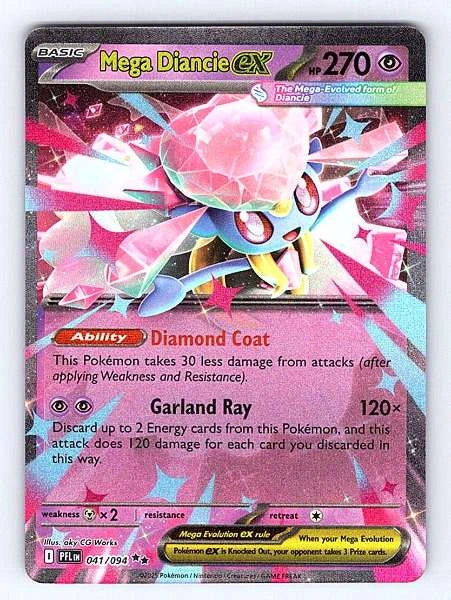 Mega Diancie EX 041/094 Phantasmal Flames Ultra Rare NM Pokemon TCG