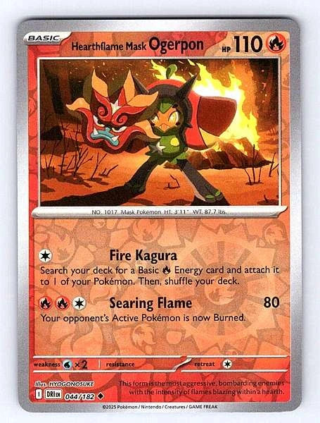 Hearthflame Mask Ogerpon 044/182 Destined Rivals Uncommon NM Pokemon TCG
