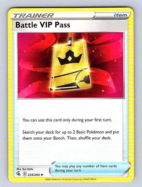 Battle VIP Pass 225/264 Fusion Strike Uncommon NM Pokemon TCG