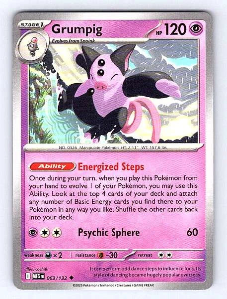 Grumpig 063/132 Mega Evolution Rare NM Pokemon TCG