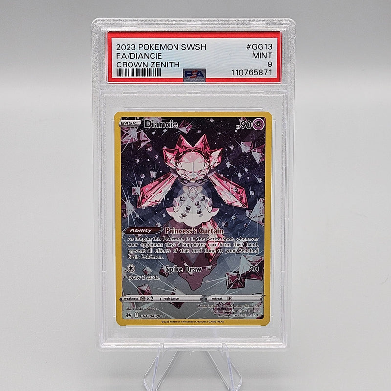 Diancie GG13/GG70 Ultra Rare Crown Zenith Galarian Gallery Full Art PSA 9