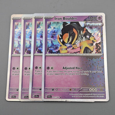 Iron Boulder Holo 071/142 - 4x Playset - SV07 Pokemon SV Stellar Crown