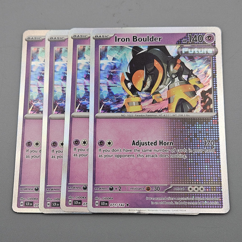 Iron Boulder Holo 071/142 - 4x Playset - SV07 Pokemon SV Stellar Crown